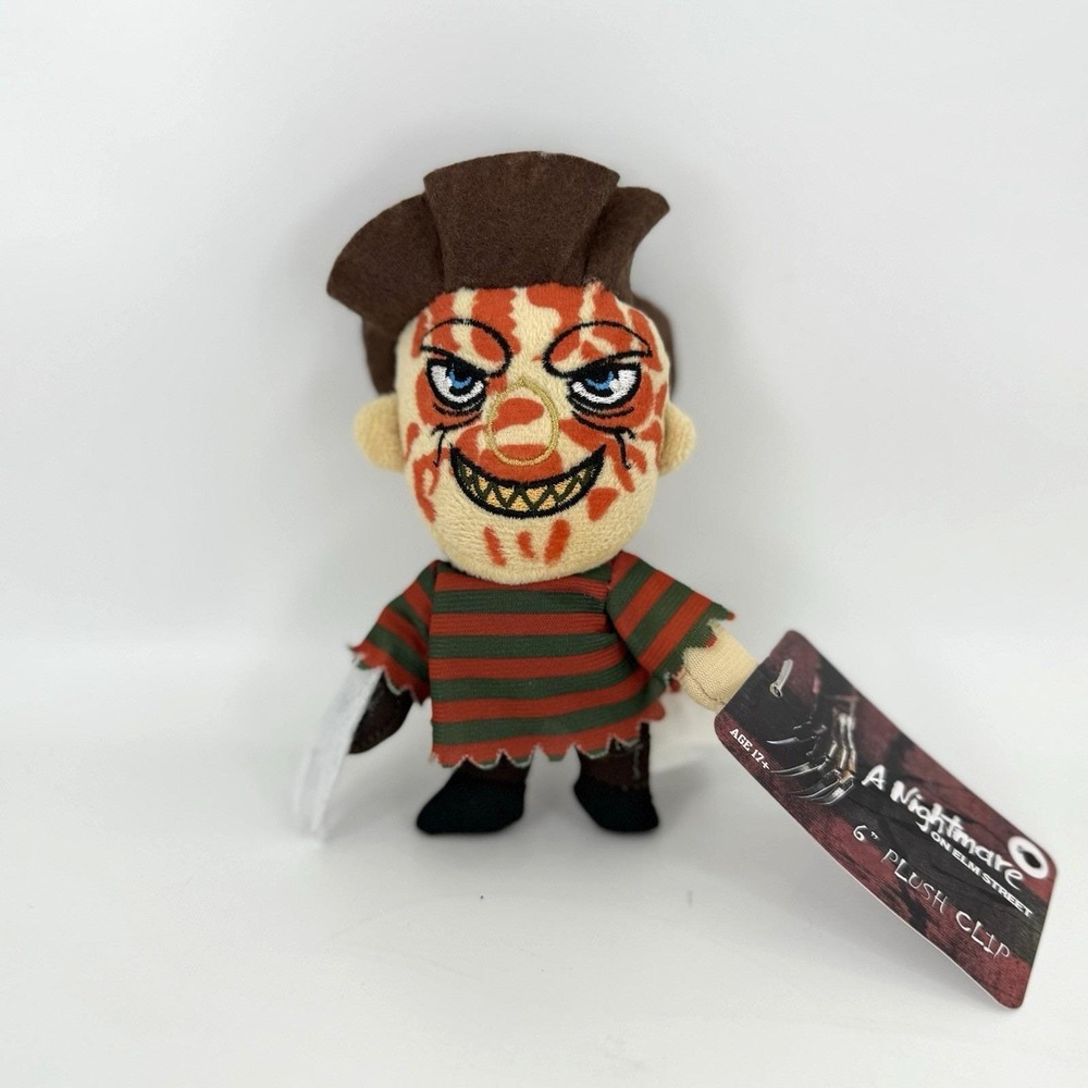 A Nightmare on Elm Street Freddy Krueger 6" Plush Clip Keychain Horror‎ NWT 2024
